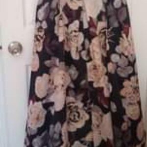 Ball gown, one shoulder, printed satin